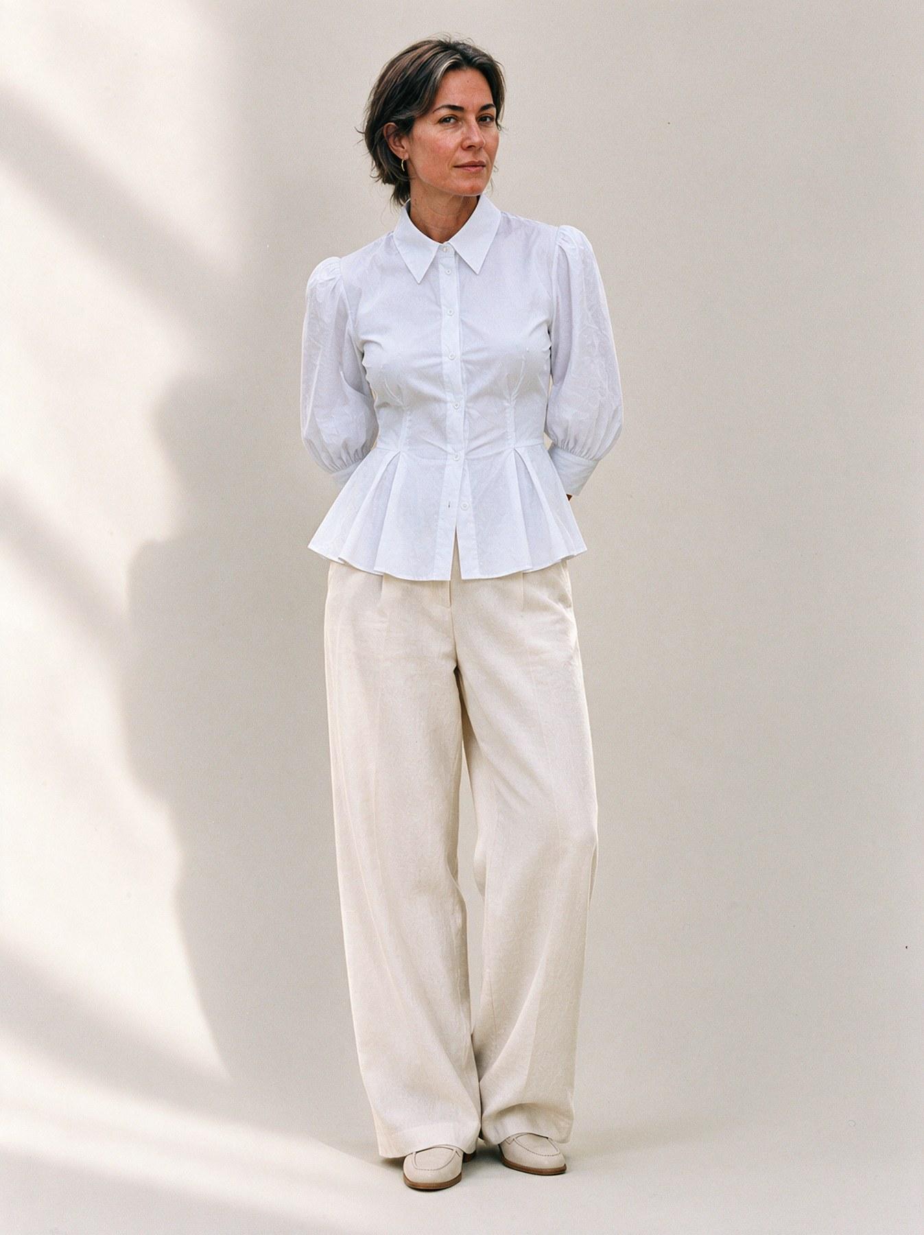 The Collar Shirt in White, worn