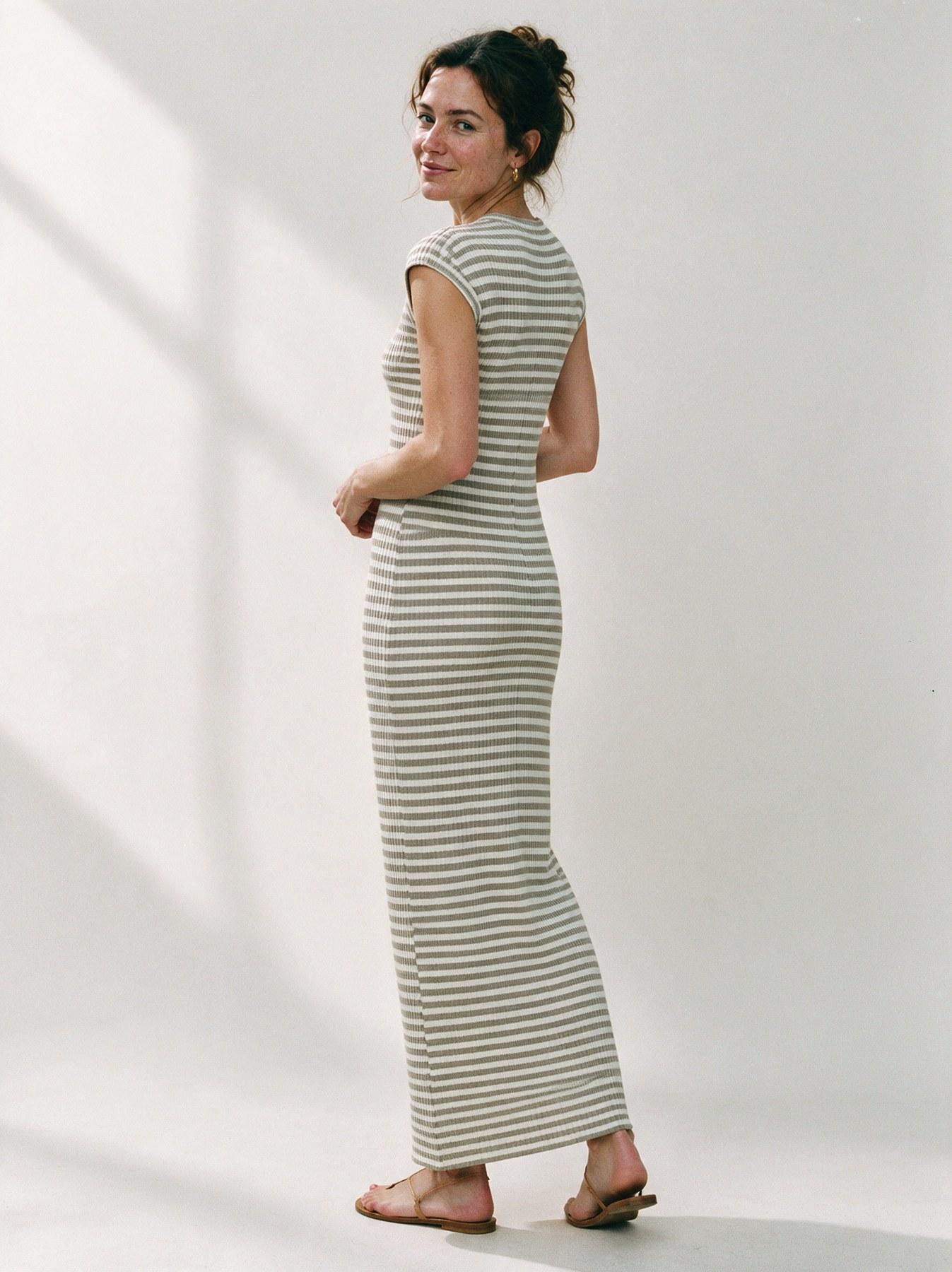 The Stripe Maxi in Beige