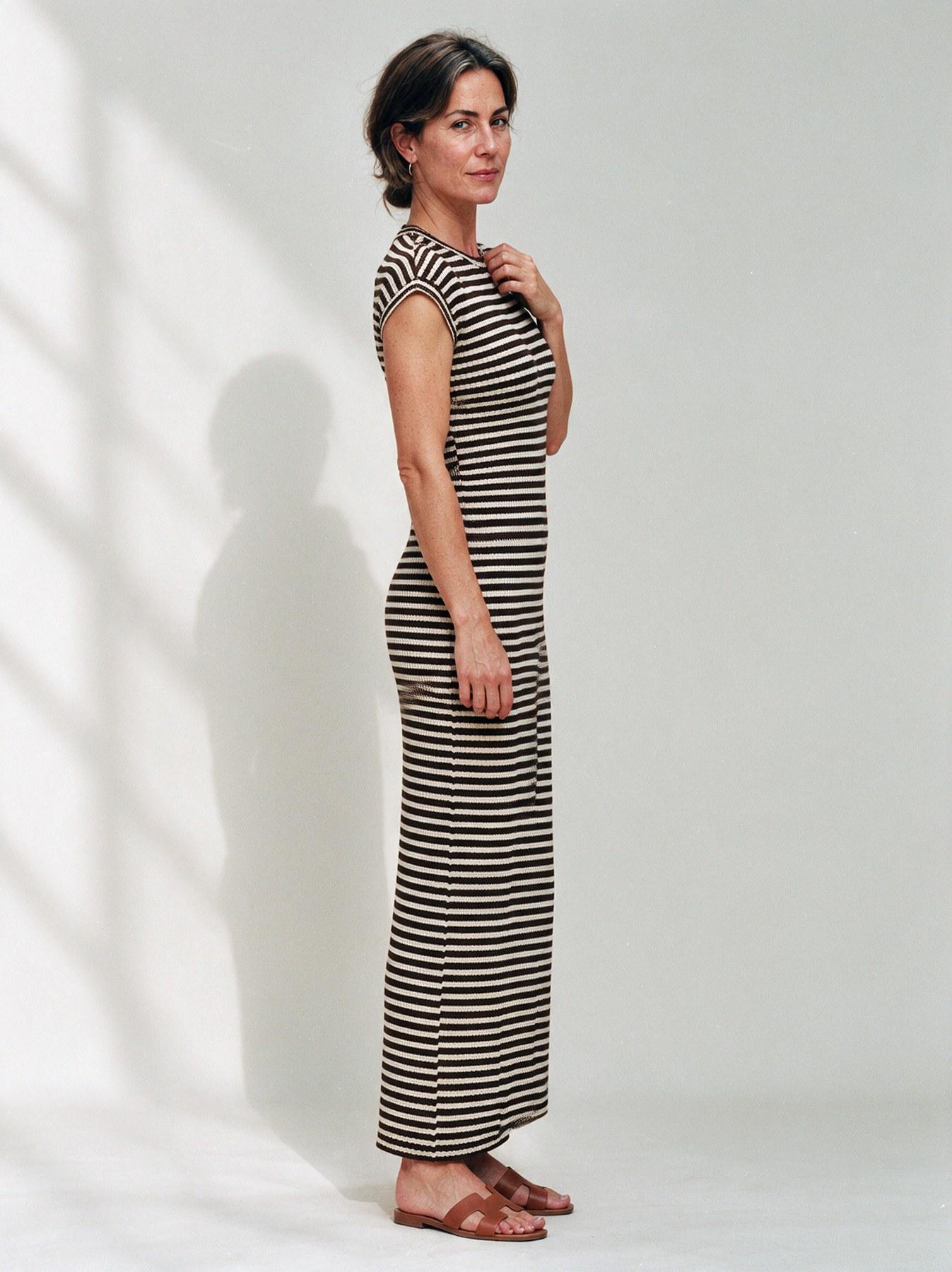 The Stripe Maxi in Brown