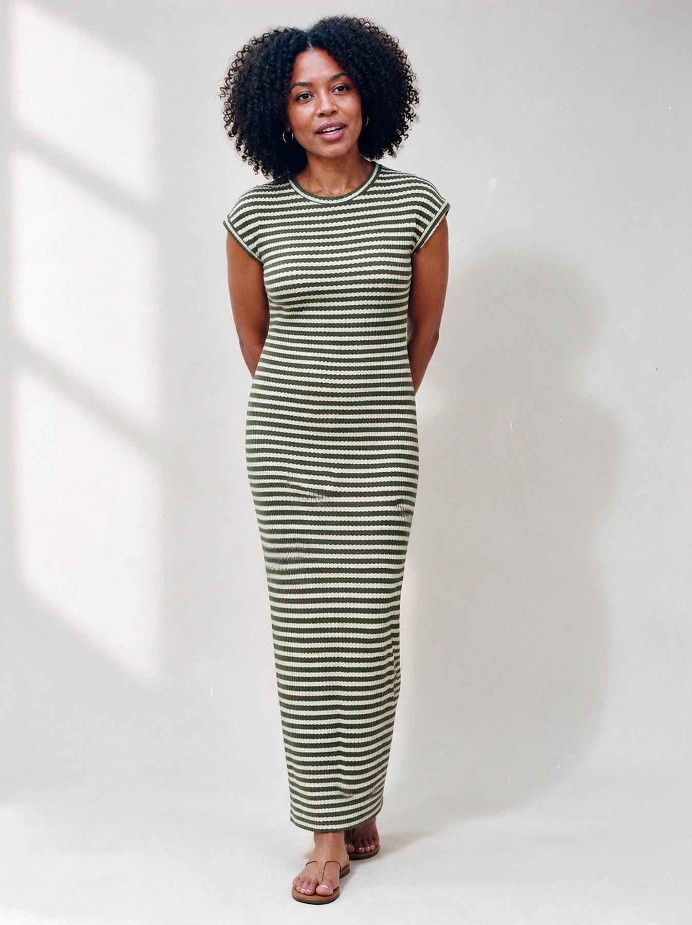 The Stripe Maxi in Khaki