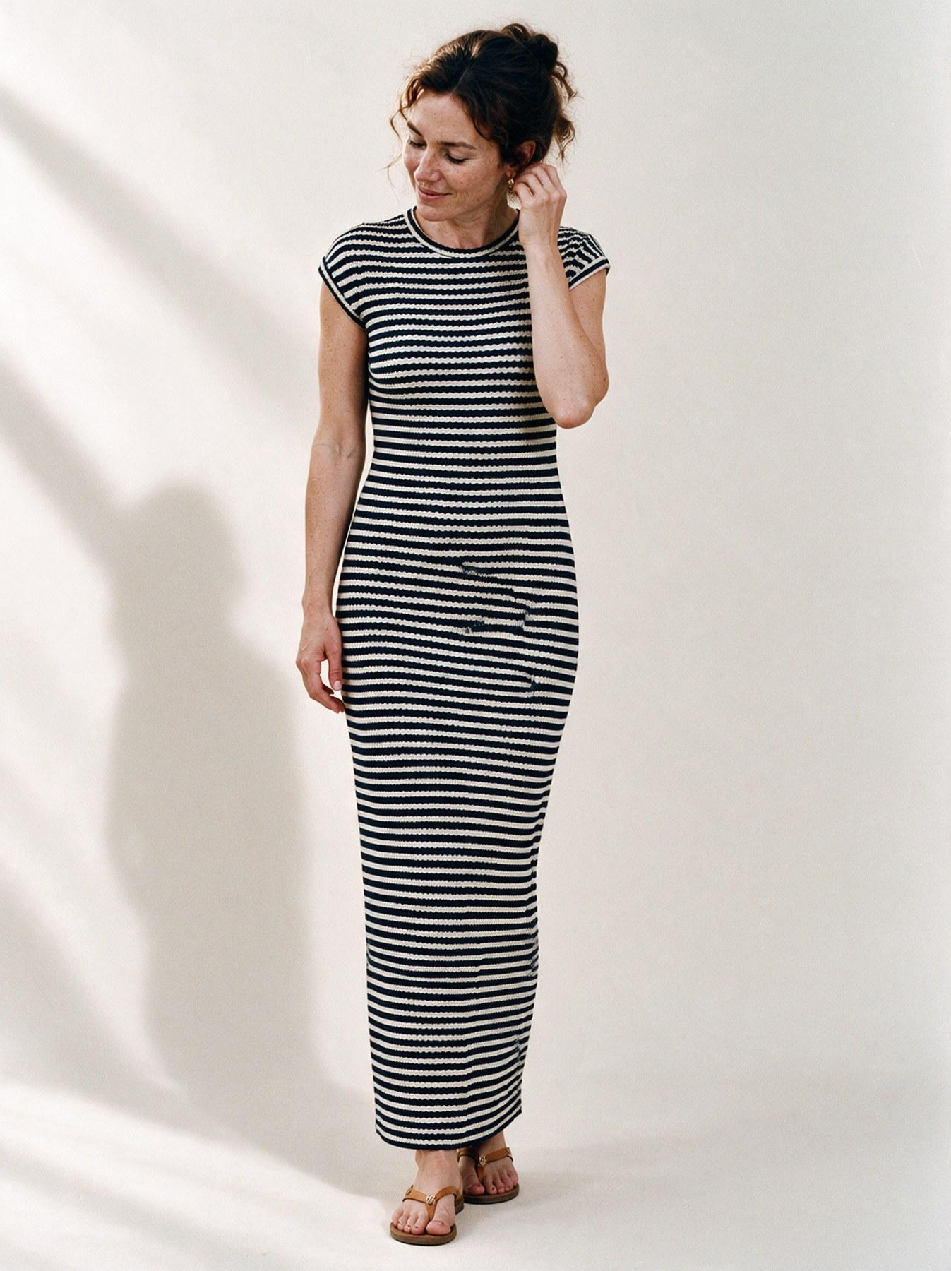 The Stripe Maxi in Navy
