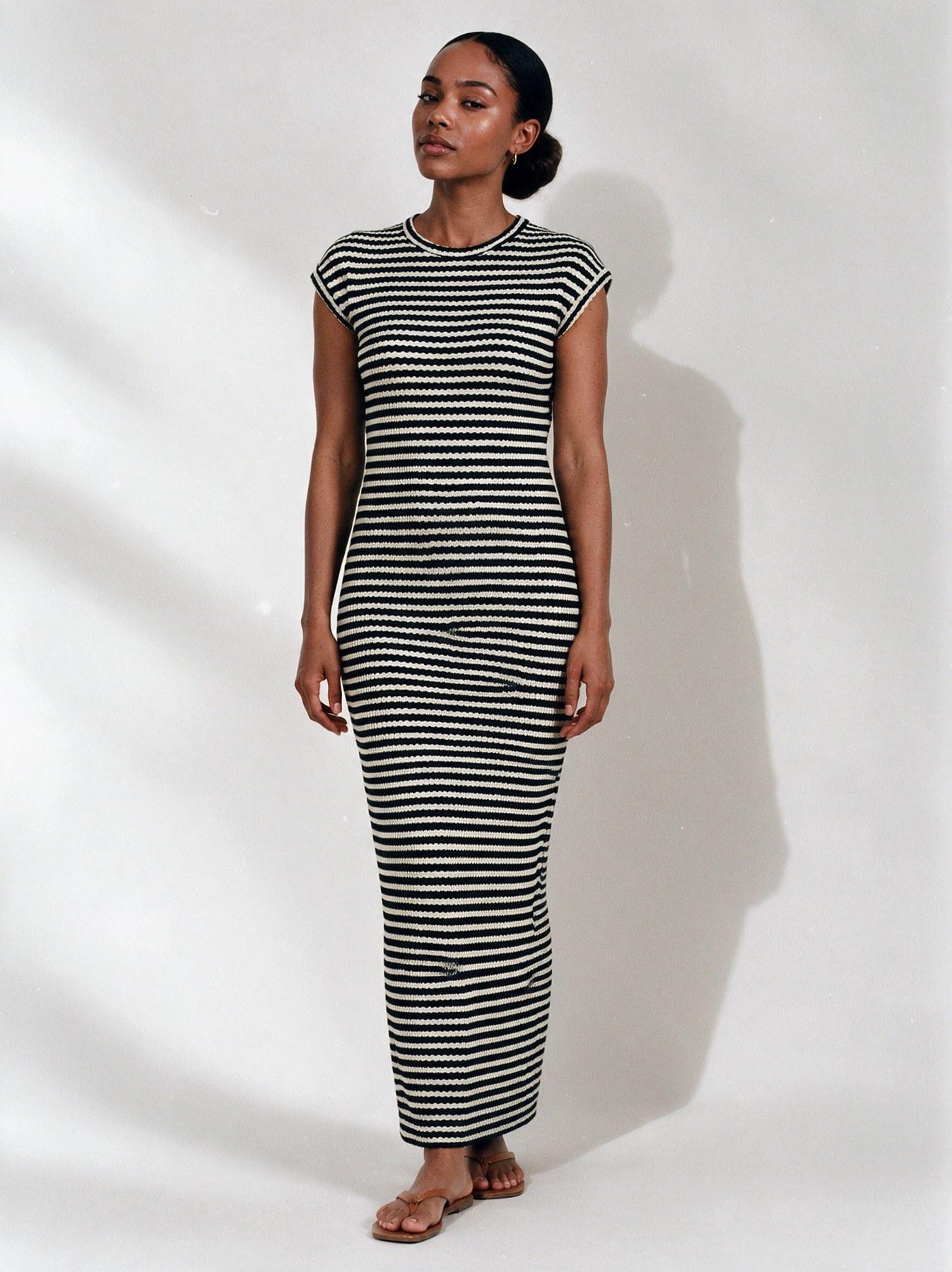 The Stripe Maxi in Black