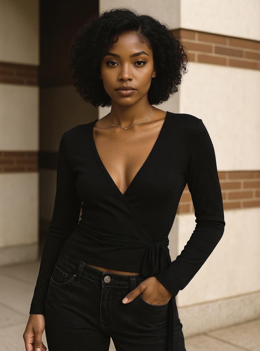 The Wrap Top in Black