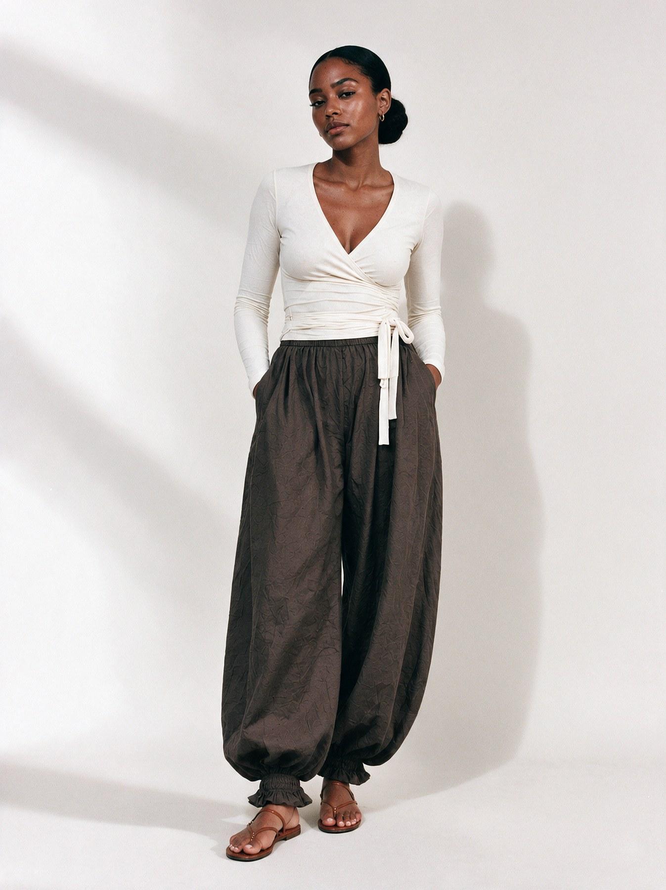 The Parachute Trouser in Brown