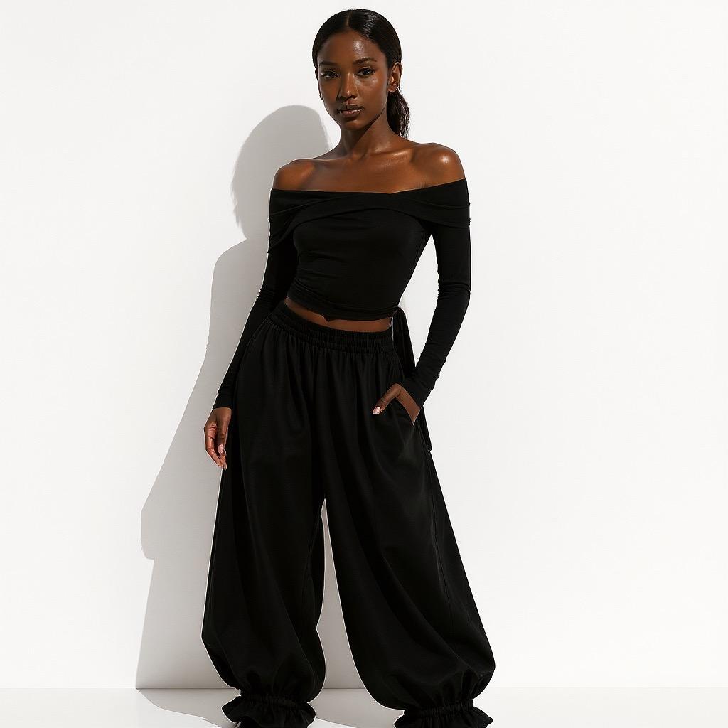 The Parachute Trouser in Black