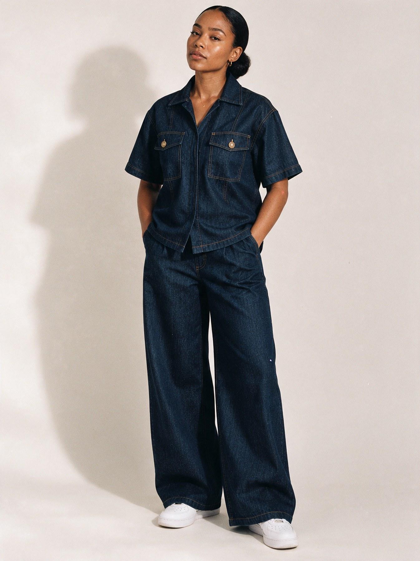The Denim Set in Dark Blue