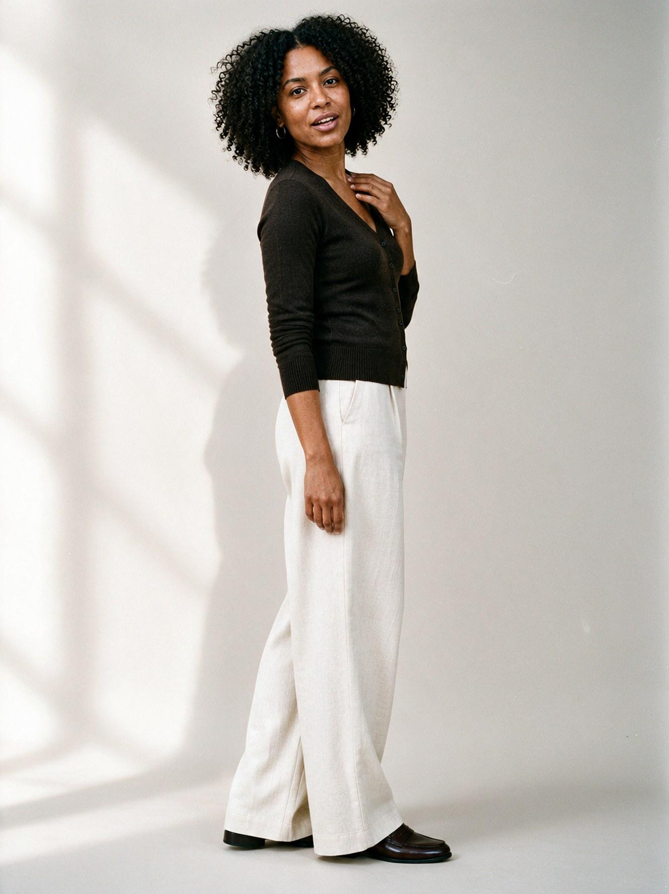 The Fine-Knit Cardigan in Brown