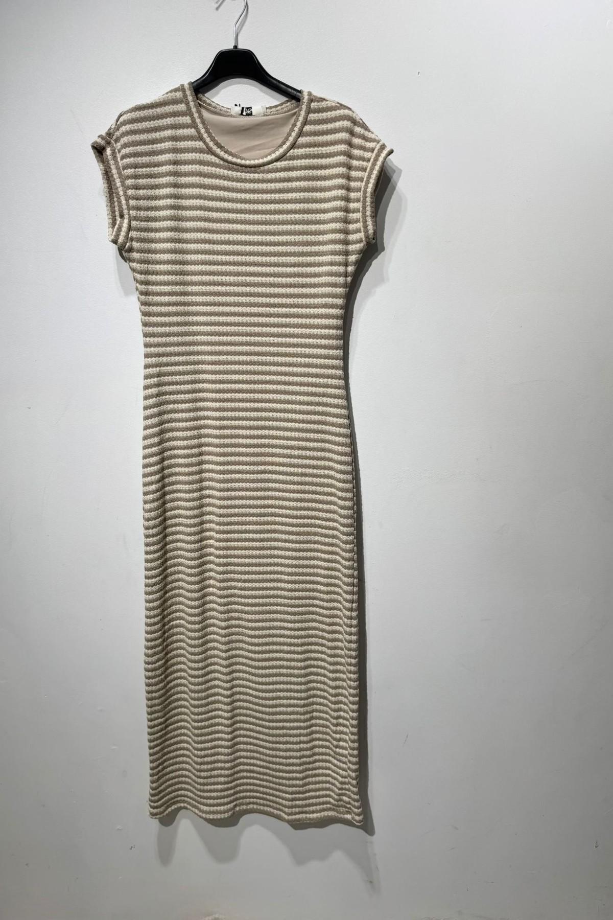 The Stripe Maxi in Beige