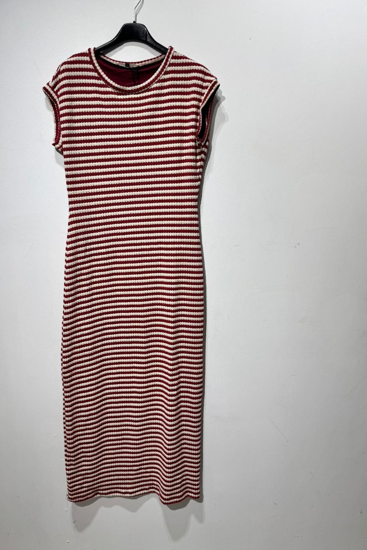 The Stripe Maxi in Burgundy