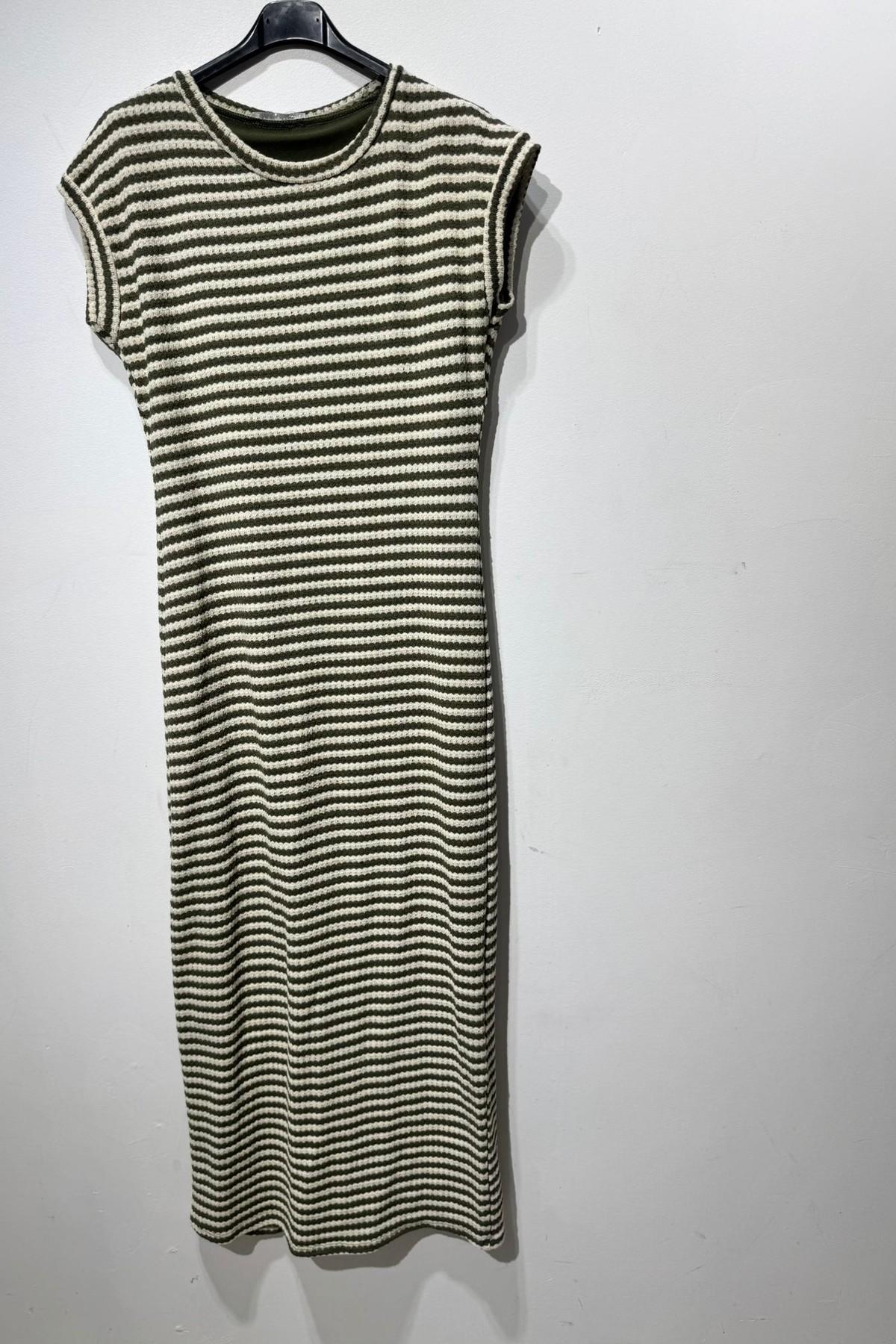 The Stripe Maxi in Khaki